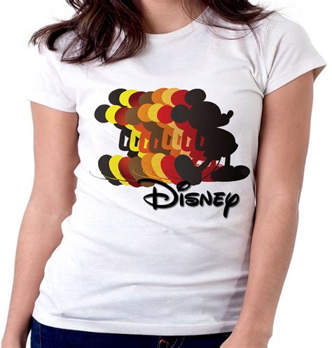 Blusa Feminina Baby Look Camiseta Disney Mickey Mouse Cópias