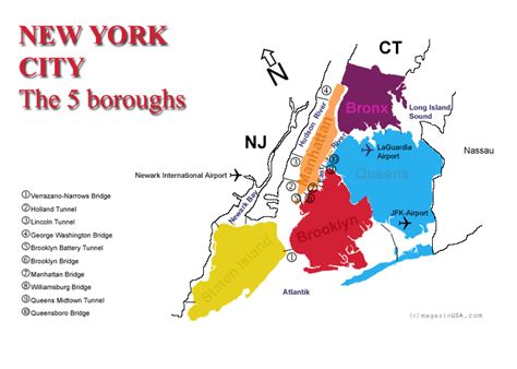 New York Karte Stadtteile Creactie