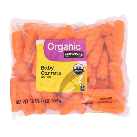 Organic Baby Peeled Carrots 1 Lb Bag