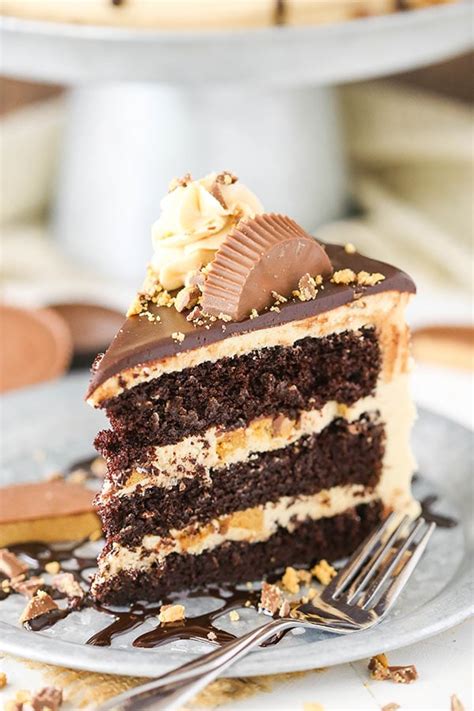 Peanut Butter Chocolate Layer Cake With Reeses Peanut Butter Cups
