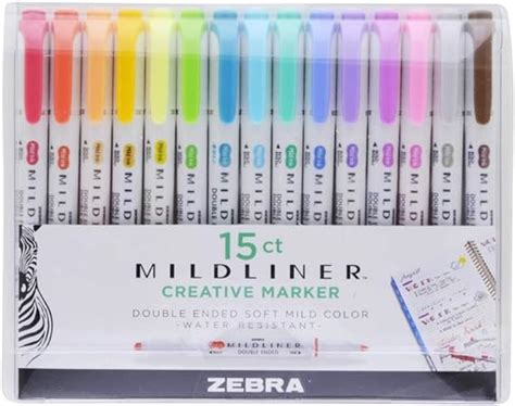 Zebra Mildliner Double Ended Highlighters 15 Pack Uk
