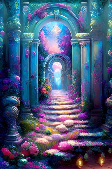 Multi Colored Pathway In 2023 Beautiful Fantasy Art Fantasy Art