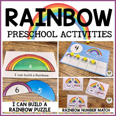 Rainbow Themed Preschool Math And Literacy Activities Pre K Printable Fun