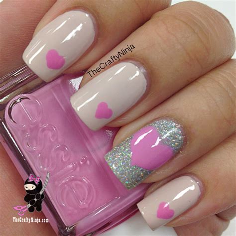 Pink Heart Nails The Crafty Ninja