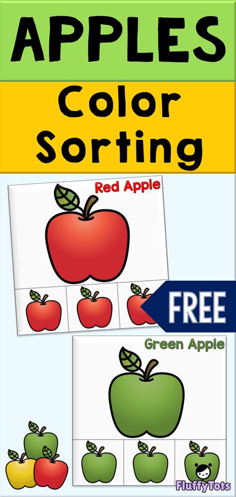Free Apple Color Sorting Printables Lets Have Fun Color Sorting