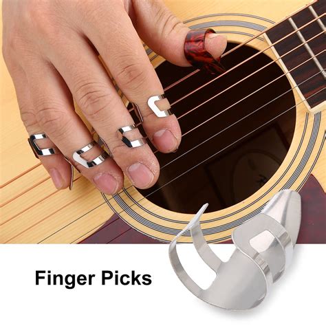 Ylshrf M Finger Pick15pcs Diy Thumb Forefinger Finger Picks Protector