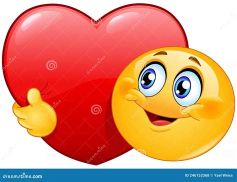 Hugging Big Heart Emoticon Stock Vector Illustration Of Clipart 246153368