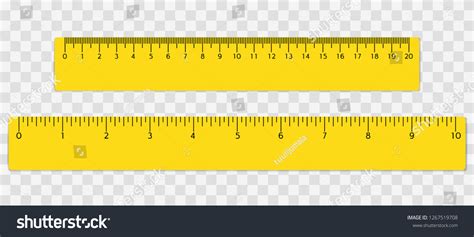 Yellow School Ruler Centimeters Inches Scale Vetor Stock Livre De