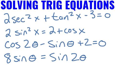 Solving Trig Equations Using Identities Youtube
