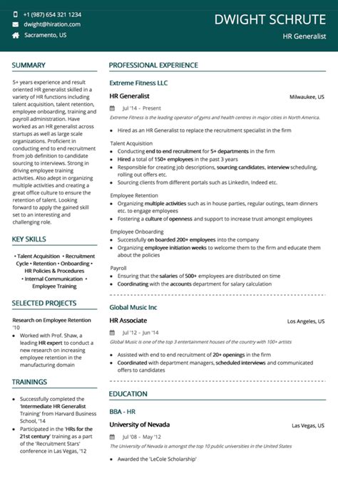 resume builder  hiration  resume templates
