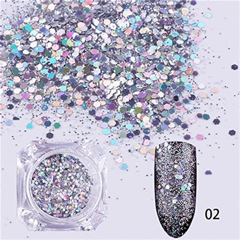 Buy Laser Silver 2gbox Born Queen Hexagon Nail Glitters Powder
