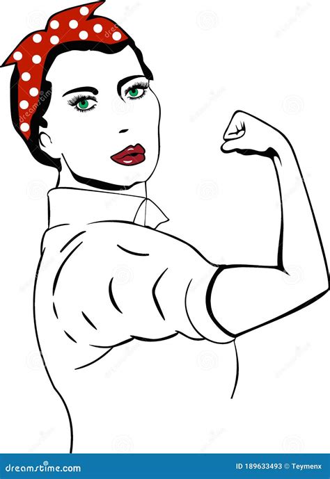 We Can Do It Rosie The Riveter Vector Stock Vector Illustration Of