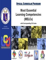 SCP MELCs 1 Pdf SPECIAL CURRICULAR PROGRAMS 1 Most Essential