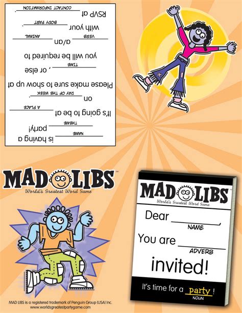 Mad libs was created in the united states in 1958. Printables - Mad Libs | Kids invitations, Writing ...