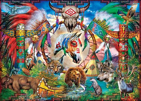 Tribal Spirit Animals 1000 Pieces Masterpieces Puzzle Warehouse