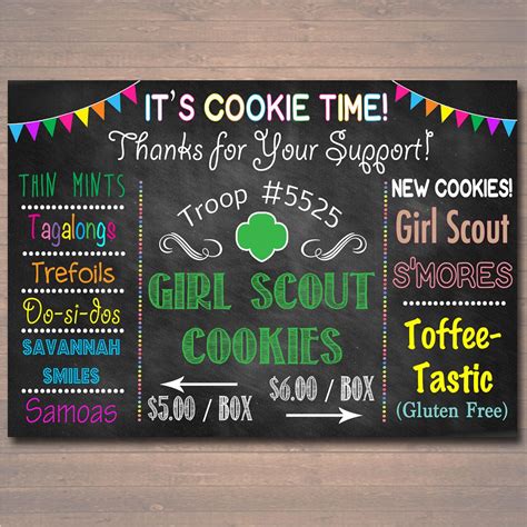 Custom Girl Scouts Cookie Booth Sign Digital File Girl Scouts Leader