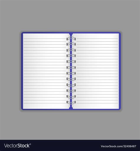 Template Layout Beautiful Realistic Open Notebook Vector Image
