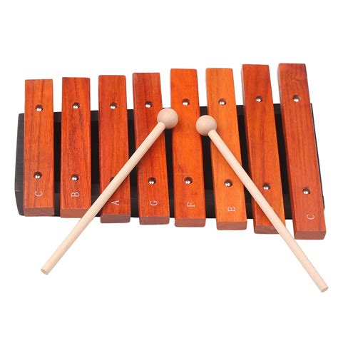 Musical Instrument 8 Notes Wood Xylophone Includes 2 Wooden Mallets