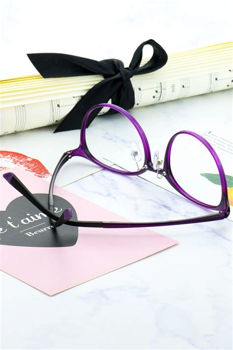 Gx 5023 Round Purple Eyeglasses Frames Leoptique