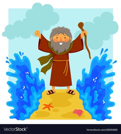 Download moses red sea stock vectors. Cartoon moses parting the red sea vector image on ...