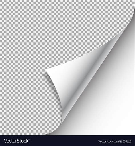 White Curled Paper Corner With Shadow Royalty Free Vector