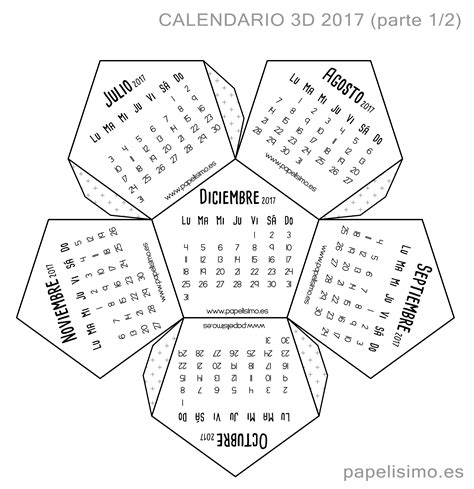 calendario imprimir dodecaedro parte