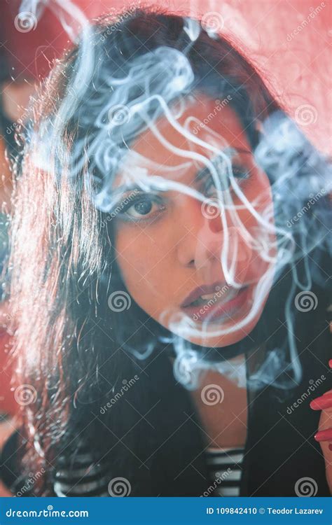 Classy Woman Smoking A Cigarette Stock Photo Image Of Characters