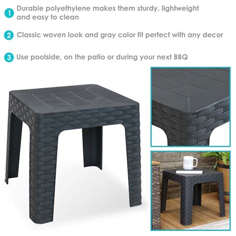 Sunnydaze Decor Square Outdoor End Table 185 In W X 185 In L In The