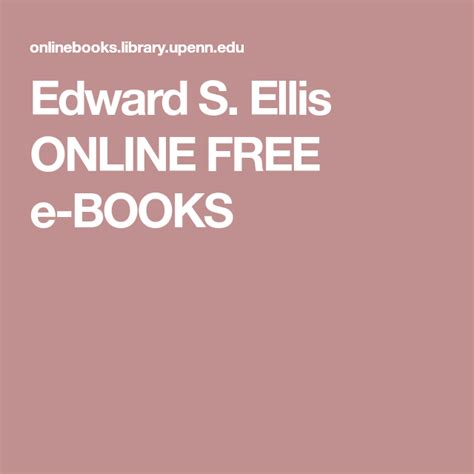 Edward S Ellis Online Free E Books Books Chapter Books Read Aloud