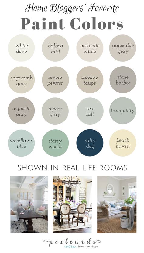 16 Popular Paint Colors From Your Favorite Home Bloggers Farmhouse