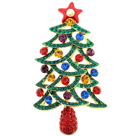 Multicolor Christmas Tree Pin Brooch And Pendant Jewelry Christmas