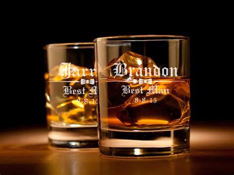 Custom Engraved Personalized Rocks Whiskey Glass Groomsman Etsy