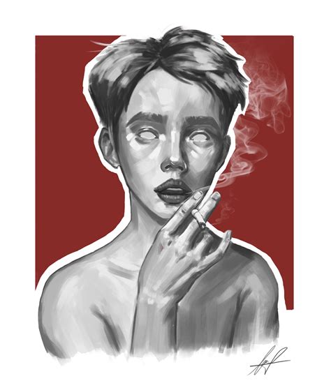 Artstation Random Smoking Lady