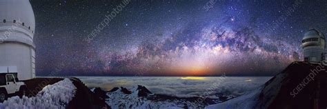 Milky Way Over Telescopes On Hawaii Stock Image C0261426 Science