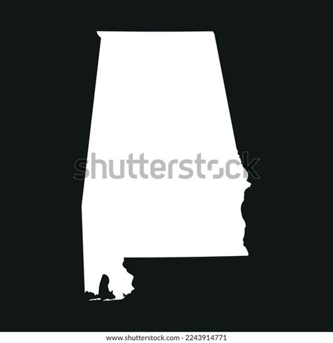 Map Alabama State White Color Isolated Stock Vector Royalty Free