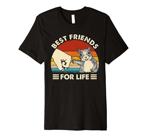 Retro Vintage Squirrel Best Friend For Life Fist Bump Premium T Shirt