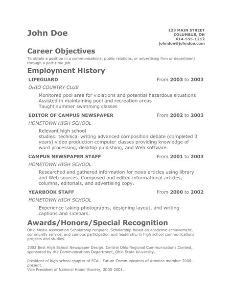 Before writing a project down, think about how you will explain its relevance during an interview. A Teenage Resume Examples | Resume objective examples, Resume examples, Job resume examples