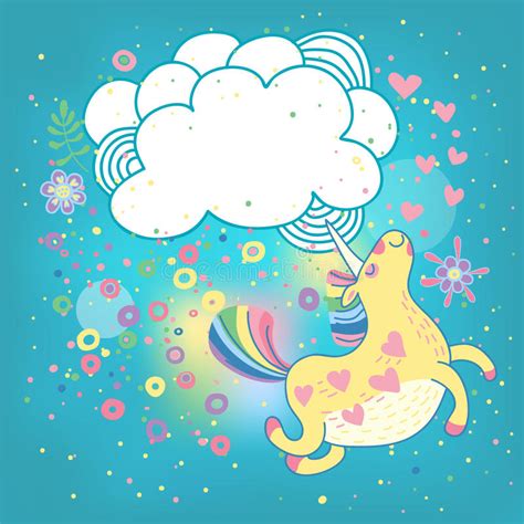 Unicorn Rainbow In The Clouds Stock Vector Illustration Of Fabric
