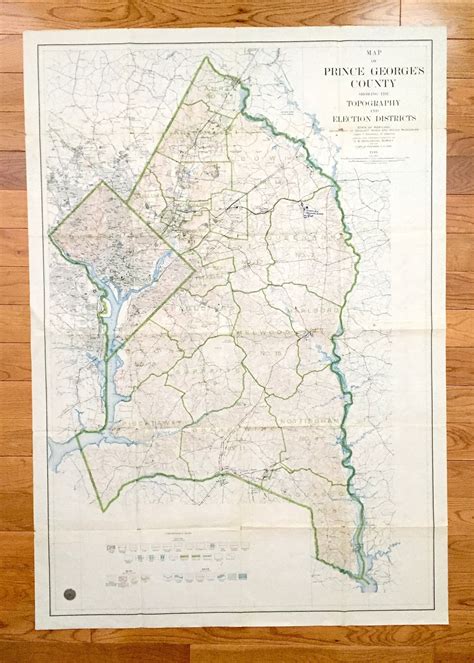 Antique Prince Georges County Maryland 1946 Geological Survey Etsy
