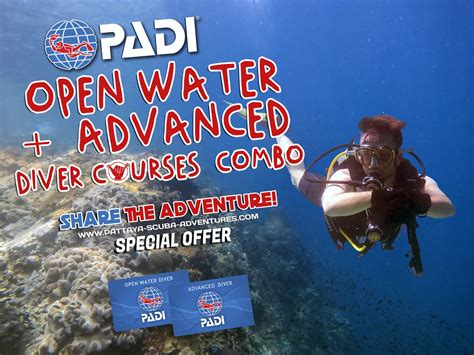 padi openwater advanced courses double special offer