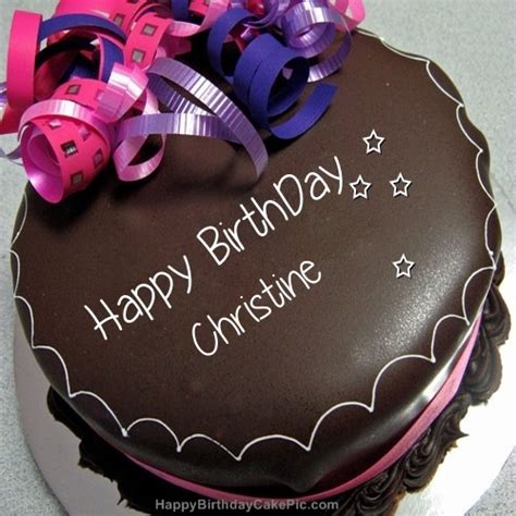 ️ Happy Birthday Chocolate Cake For Christine