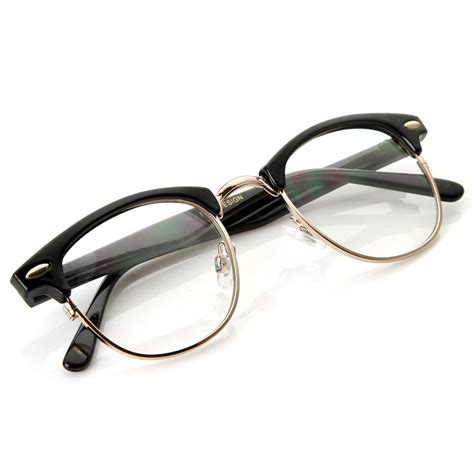 vintage optical rx clear lens half frame glasses 2946 49mm horn rimmed glasses fashion eye