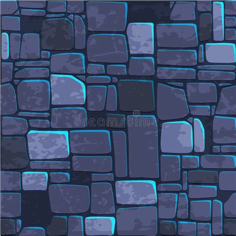 Seamless Background Texture Blue Stone Wall Vector Illustration For Ui