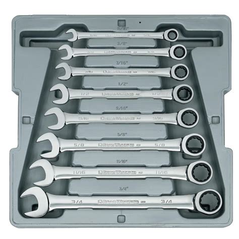 Gearwrench 9308d 8 Piece Combination Ratcheting Spanner Wrench Set Sae