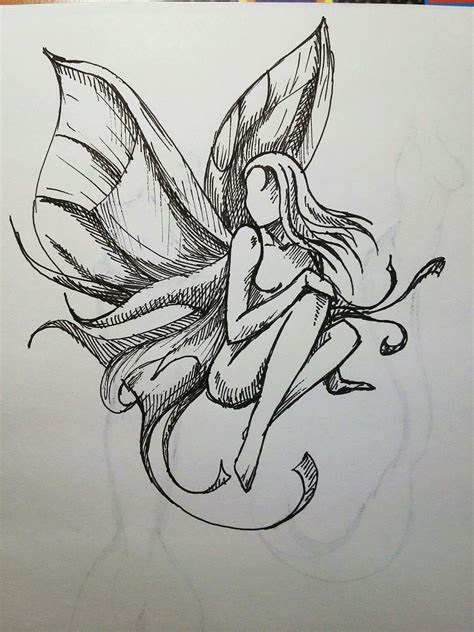 Pin By Ekaterina Gavrilevskaya On Sketch Fairy Drawings Fairy Sketch