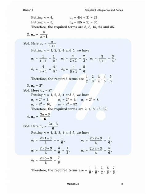 Ncert Solutions For Class 11 Maths Chapter 9 Sequences And Series Pdf Download