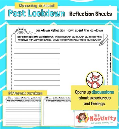 How I Spent Lockdown Reflection Worksheets Primary Teaching Resources