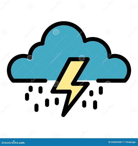 Thunderstorm Cloud Doodle Drawing Vector Illustration Cartoondealer