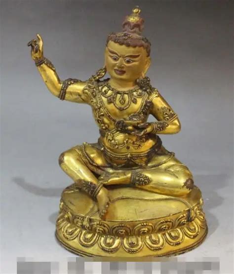 S5233 8 Tibet Nepal Buddhism Bronze 24k Gold Yellow Jambhala Wealth