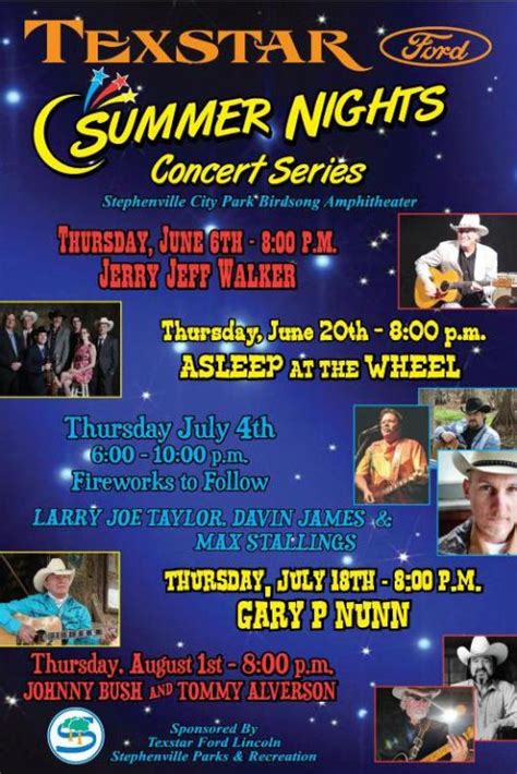 Stephenville City Park To Host Free Summer Night Concert Series The Jtac